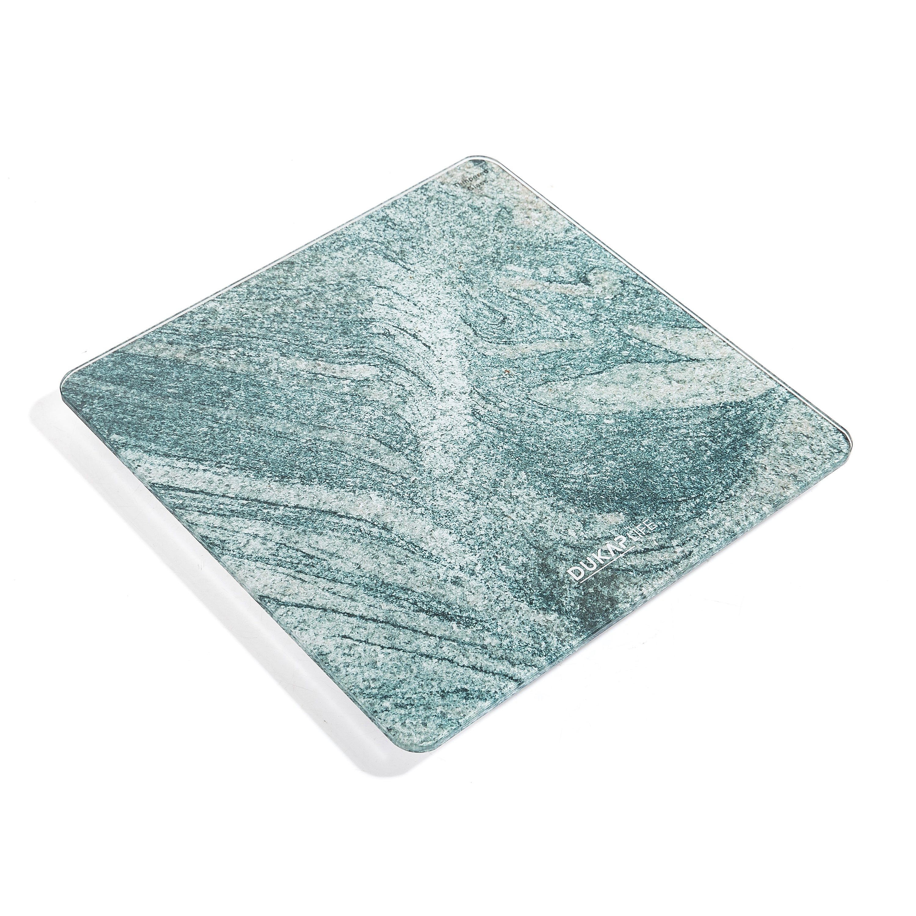 DUKAP LIFE Unique Digital Bathroom Body Weight Scale with Hidden LED Screen Display - Turquoise Marble Design