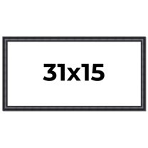 31x15 Frame Black Real Wood Picture Frame Width 1.25 inches | Interior Frame Depth 0.5 inches |