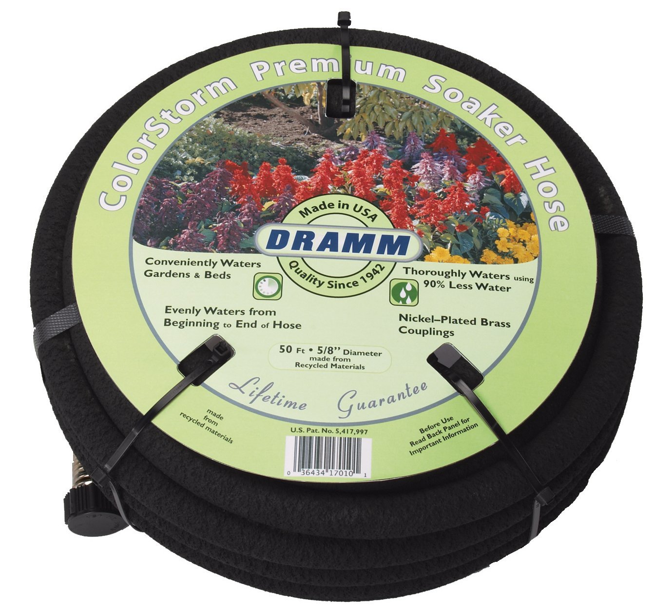 17020 ColorStorm Premium 25 Foot Soaker Garden Hose, Black, Soaker hose