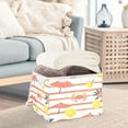 thumbnail image 3 of Yayeee Collapsible Cube Storage Bin with Lid Fabric Closet Decorative Basket with Handles, Striped Crab, 3 of 7