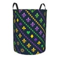 thumbnail image 2 of Balery Mardi Gras Strings of Beads Round Laundry Basket with Handles Waterproof Freestanding Laundry Hamper for Clothes Toys in the Dorm and Family-Medium, 2 of 8