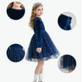 thumbnail image 6 of Delliss Toddler Girls Tutu Sequin Tulle Dresses Long Sleeve Ruffle Fall Winter Holiday Sparkle Dress 4-11 Years, 6 of 9