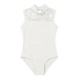 thumbnail image 3 of LiiYii Kids Girls Floral Lace Open Back Ballet Dance Leotard Sleeveless Active Skating Gymnastic Outfit Ivory XL, 3 of 7