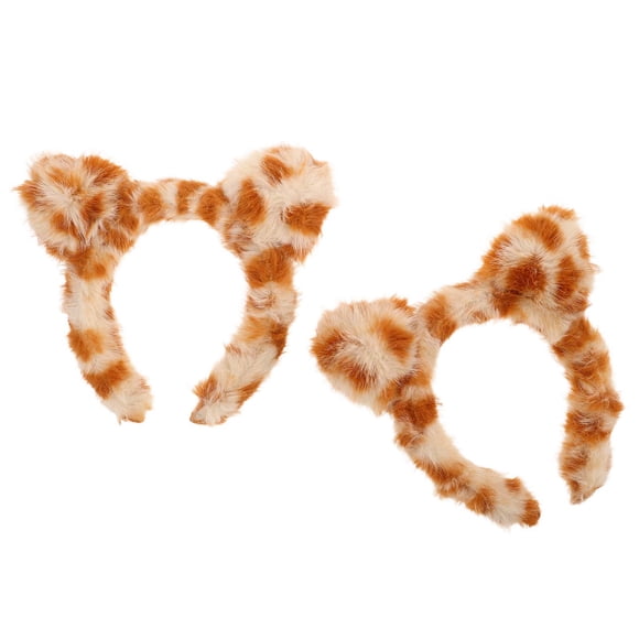 VERDANVERSE 2PCS Fluffy Animal Ear Makeup Hairband for Casual Wear Cute Animal Design Multi