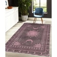 thumbnail image 4 of Sun and Moon Decorative Rug, Bohemian Occult Design of Crescent Solar Ornament Esoteric Stars, Quality Carpet for Bedroom Dorm and Living Room, 6 Sizes, Pale Rose, by Ambesonne, 4 of 4
