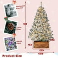 thumbnail image 6 of NALONE 6 FT Pre-lit Christmas Tree, Flocked Artificial Xmas Tree w/Pine Cones, 608 Branch Tips, 250 Multi-Color Lights, Foldable Metal Stand, Wooden Fence, Holiday Office Decoration, Easy Assembly, 6 of 7