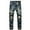 Dark Blue, variant on Vintage Ripped Frayed Skinny Jeans Stretchy Distressed Straight Leg Jeans,Young Mens Casual Going Out Streetwear