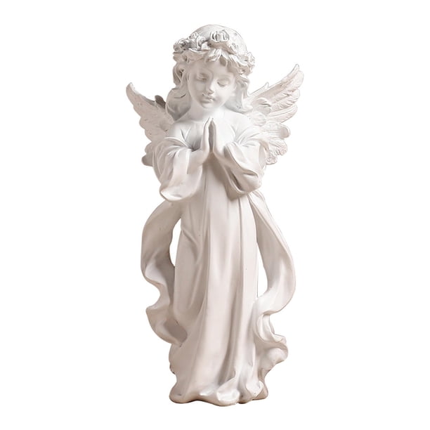 Bearachild Estatua de estatuilla de ángel rezando de resina, decoración navideña para el hogar, altura 15cm Decoración del hogar Altura 20cm