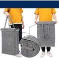 thumbnail image 4 of Cesto de ropa sucia CHAO plegable 45 litros con tapa gris 39 x 19 x 60 cm, 4 of 5