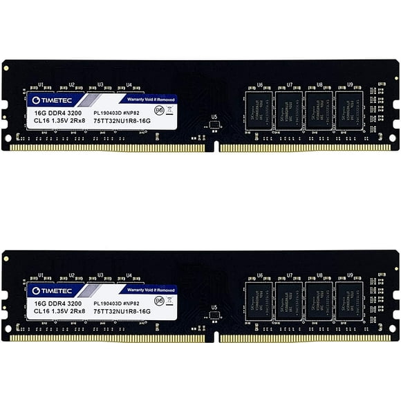 Timetec Hynix IC 16GB Kit (2X8GB) DDR4 3200MHz Non ECC Unbuffered 1.35V 288 Pin UDIMM Ordinateur de Bureau Mémoire Ram