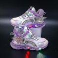 thumbnail image 1 of Zapatillas de deporte informales Led para niñas, zapatos de exterior con estampado de princesa Elsa, zapatos antideslizantes iluminados para primavera, 1 of 5