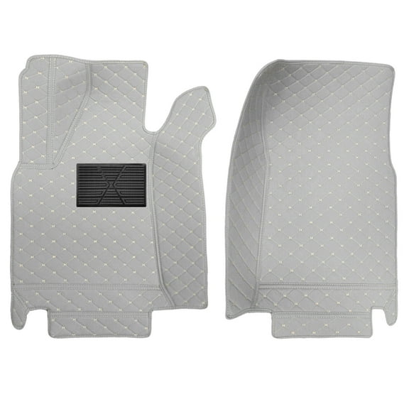 leadwolf 2Pcs Front Floor Mats Custom Fit for Toyota,Sequoia XK60 2008-2022 2 Seats All Weather PU Leather Auto Liners Anti-Slip Automotive Floor Mats Gray