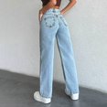 thumbnail image 5 of RotHome Jeans for Women High Waist Barrel Jeans Women Wide Leg Pants Woman Baggy Jeans Women Stretchy Denim Bottoms with Pockets Relaxed Fit Trendy Plus Size Petite Available, 5 of 10