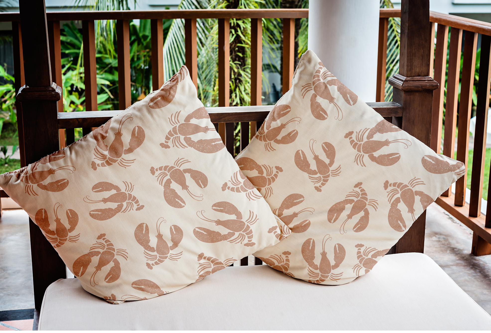 Simply Daisy 18" x 18" Lobster Fest Nautical Indoor/Outdoor Throw Pillow