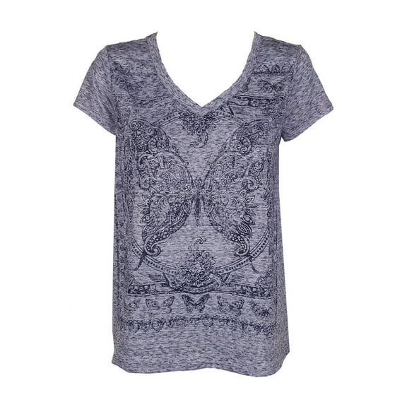 Style & Co Graphic T-Shirt Blue / Butterfly S