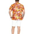 thumbnail image 6 of LA LEELA Men's Hawaiian Shirts Tropical Floral Casual Beach Shirts Short Sleeve Button Down Collared Shirt Men M Seashells, Orange, 6 of 6