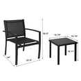 thumbnail image 3 of LACOO 3 Pieces Patio Furniture Set Textilene Bistro Set Morden Conversation Set with Table，Balck, 3 of 4