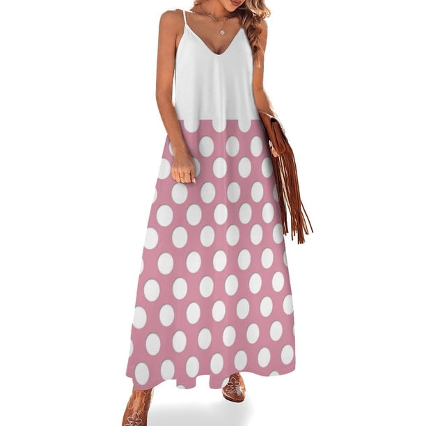 Lindo vestido sin mangas de lunares vestidos de cumpleaños para mujeres vestidos largos para mujeres vestidos de noche para mujeres