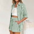 thumbnail image 2 of Bixock Maternity Pants,Womens Over The Belly Pants,Women's Maternity Clothing Two-piece Loose Striped Off Shoulder Shirt Top Shorts Set, 2 of 7