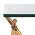 thumbnail image 6 of SAFAVIEH Mark 23.2 in. H Cross Accent Table, Clear Glass Top/Gold Legs, 6 of 10