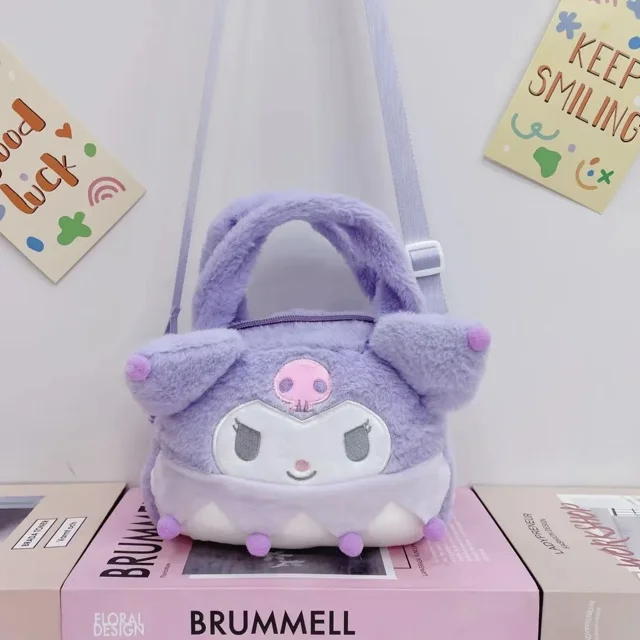 Lindo bolso de mano de Sanrio Kuromi Mymelody Cinnamoroll Pochacco con dibujos animados, bolso de hombro, regalo de oso de fresa