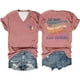 thumbnail image 1 of Camiseta de verano con doble estampado y cuello en V para mujer - Estampado «Letter Love», transpirable, manga corta informal - S-XXXL, 1 of 2