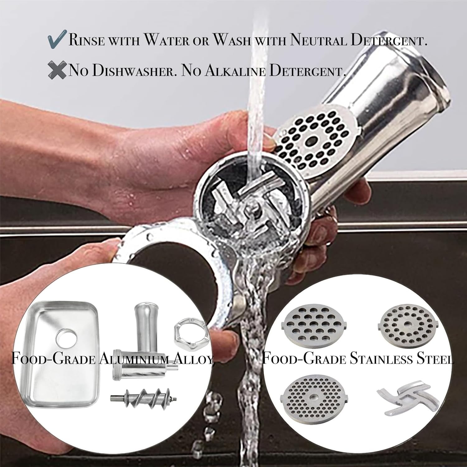 -G31 Electric Meat Grinder - 800W  Power Stainless Steel Sausage Maker with 3 Plates