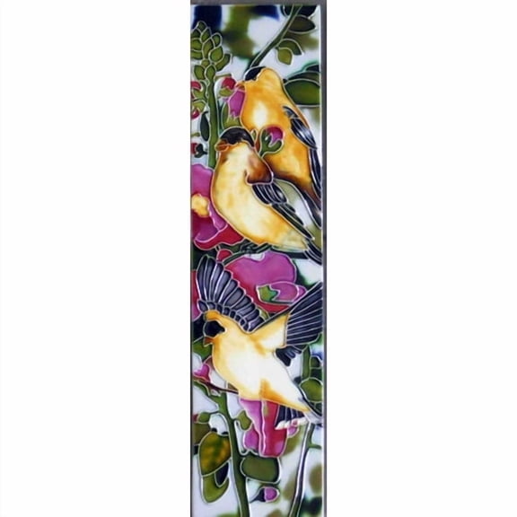 Continental Art Center Gold Finch Tile Wall Decor