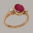 thumbnail image 2 of LBG British Made 14k Rose Gold Real Natural Ruby & Diamond Womens Statement Ring - 33 size options - Size 8, 2 of 6
