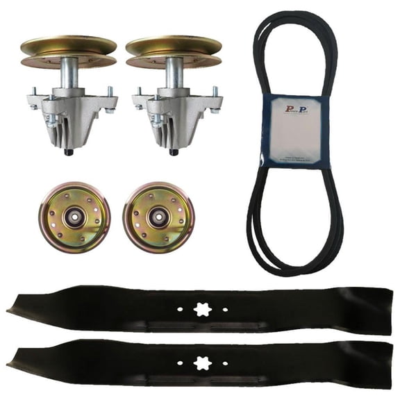 Deck Rebuild Kit Spindles Blades Belt Idler Pulleys Fits Cub Cadet 42" 918-06991