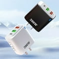 thumbnail image 1 of Sentmoon 3 Port USB Charger 1 USB C 2 USB A Fast Charging Wall Adapter US Plug Multi Device Power Delivery Quick Charge Compatible iPhone android Tablet Compact Travel Charging Block, 1 of 7