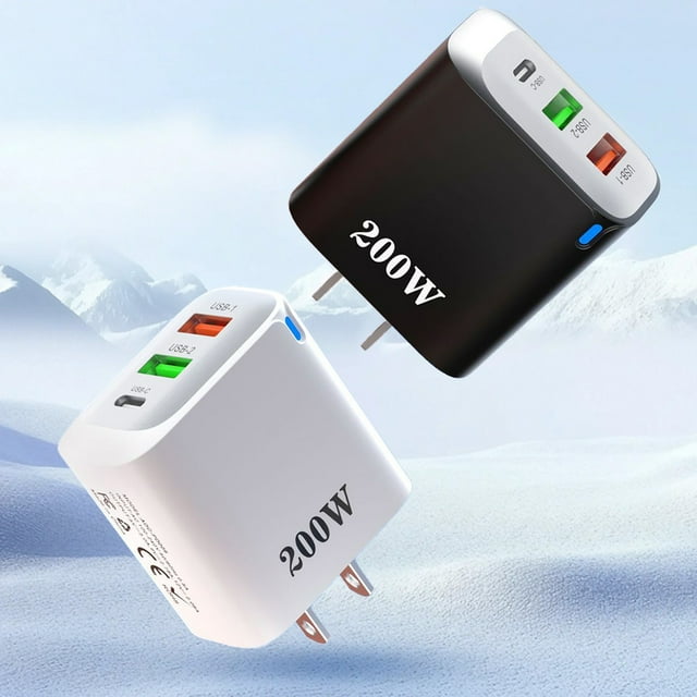 Sentmoon 3 Port USB Charger 1 USB C 2 USB A Fast Charging Wall Adapter US Plug Multi Device Power Delivery Quick Charge Compatible iPhone android Tablet Compact Travel Charging Block