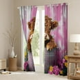 thumbnail image 3 of Castle Fairy Teens Boys Girls Brown Highland Cow Curtains Pack of 2 (42x84 Each),Rustic Farmhouse Animal Curtains Blackout,Floral Flowers Vintage Aesthetic Bedroom Curtains,Super Cozy Room Decor, 3 of 6