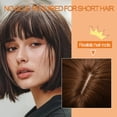 thumbnail image 2 of EAEABJ Short Straight Bob Wig with Bangs for Women, 12 Inch Light Brown Synthetic, 2 of 6