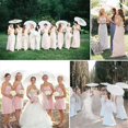 thumbnail image 4 of 60cm White Paper Parasol Wedding, Favors DIY Bamboo Umbrella, 4 of 5