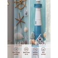 thumbnail image 6 of Sheer Curtains 63 Inches Long 2 Panels, Summer Beach Anchor Lighthouse Starfish Rod Pocket Curtain Voile Draperies, Blue Wood Grain Light Filtering Window Treatment for Living Room Kitchen Bedroom, 6 of 8