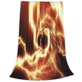 thumbnail image 2 of Lsque orange lightning Pattern Fuzzy Fleece Throw Blanket Extra Large,Super Soft,Fluffy and Warm Blankets for Couch,Bed,All Season Use-60"x50", 2 of 7