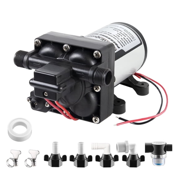 FlumExxon 12 Volt RV Water Pump 3.0GPM 55PSI,Replacement for 4008-101-A65/E65,Water Pump Self Priming Diaphragm Pump with Pressure Switch for RV Kitchen Bathroom Marine Yacht Garden