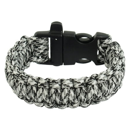 Unique Bargains Quick Release Buckle Whistle Cobra Weave Black White Unique Bargains Quick Release Buckle Whistle Cobra Weave Black White Nylon Survival Bracelet
