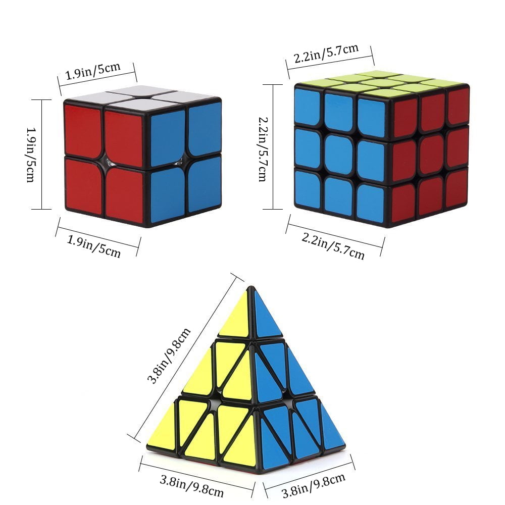 3pcs Speed Cube Set All Black Base Puzzles Magic Cube Set Of 2x2x2 3x3x3 Pyramid Smooth Puzzle Cube Walmart Com Walmart Com - walmart robux cube