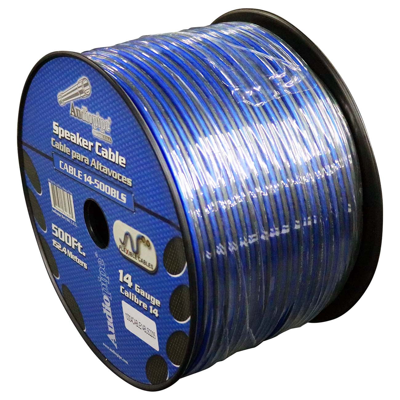 Audiopipe 14 Gauge Flexible Speaker Cable 500Ft CABLE14BLS500