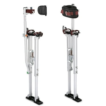 Yescom Drywall Stilts 36" - 50" Adjustable Aluminum Tool Stilt with Leg Pad Protection for Painting Taping Silver YES0485
