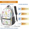 thumbnail image 3 of Rainbow Cat and Flower White Pattern 17" School Backpacks for Teens,Waterproof Oxford Fabric,S-Shape Padded Straps for School,Travel,Hiking,Camping, 3 of 6