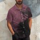thumbnail image 2 of Mens Casual Manga Corta Botón Abajo Camisas Turndown Cuello Blusa de Impresión, Poliéster Ligero Top de la Moda para el Verano Al Aire Libre Y el Uso Diario, 2 of 6