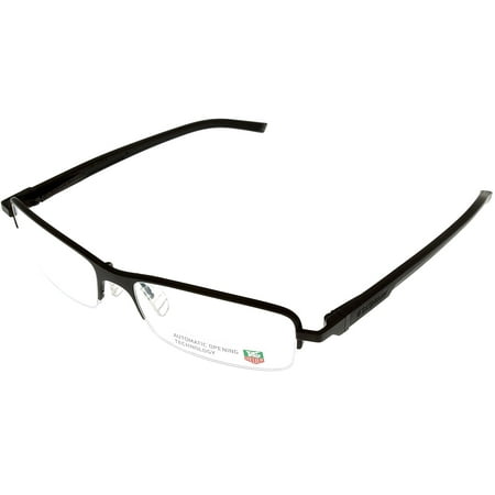 Tag Heuer Eyeglasses Frames Unisex Black Black TH8203 006 Semi- Rimless Size: Lens/ Bridge/ Temple: 53-18-140-28