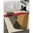 thumbnail image 2 of Ahgly Company Indoor Square Patterned Dark Sienna Brown Area Rugs, 3' Square, 2 of 6