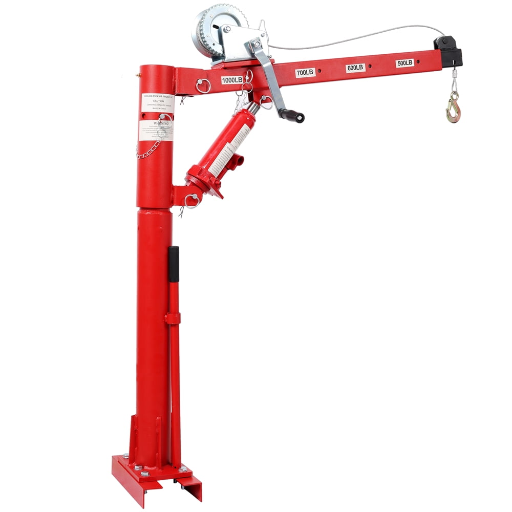 1100lb New Folding Truck-Mounted Bed Crane Quick Removal Design Hoist Lift, Steel Pickup Truck Jib Cranes 360 Swivel for Factory, Warehouse, Construction