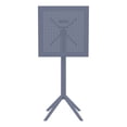 thumbnail image 6 of Luxury Commercial Living 42.5" Gray Folding Square Outdoor Patio Bar Table, 6 of 8