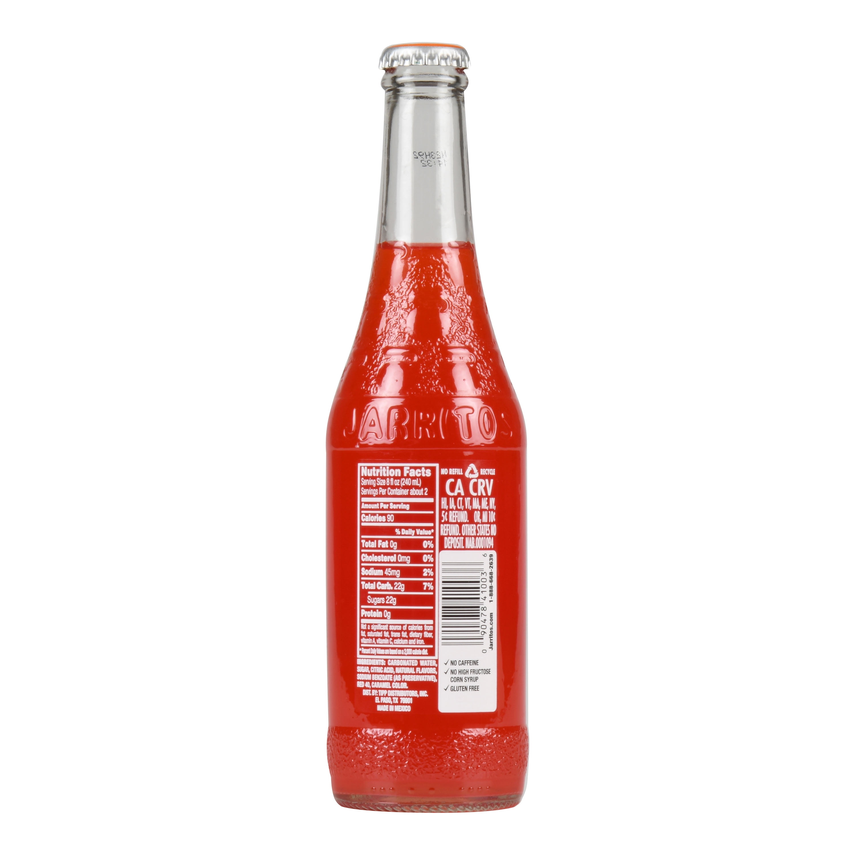 (6 pack) Jarritos Fruit Punch Soda, 12.5 fl oz (370ml) Glass Bottle, 1 Count