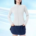 thumbnail image 4 of FNFYFH Women's Sun Protection Workout Jacket Lightweight Zip Up Yoga Jacket Cropped Athletic Slim Fit Tops, 4 of 4